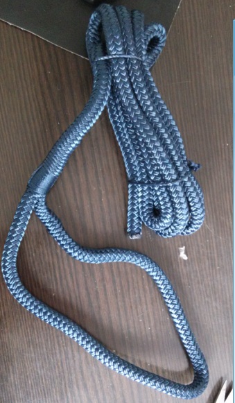 Double braided rope with eye